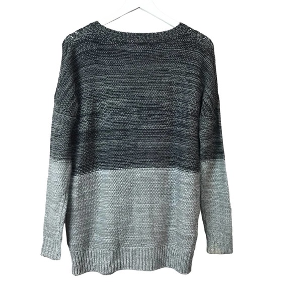 Jack Ombre Grey Cable Knit Pullover Crewneck Sweatr Women Sz XS - Picture 4 of 4